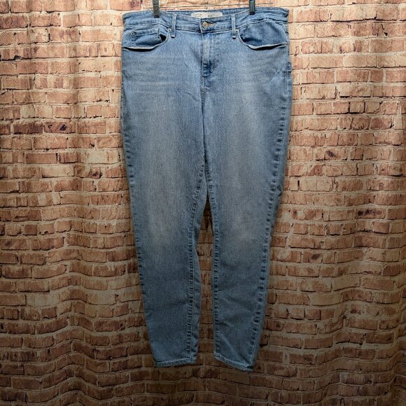 Signature by Levi'e Mid Rise Skinny Classic Blue Denim Jeans SIZE 16L - Picture 1 of 16